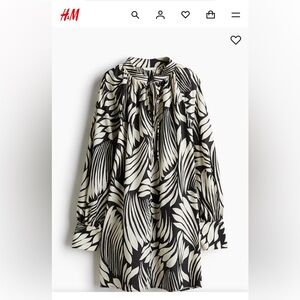 H&M Black and White Blouse Dress